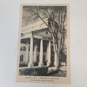 Postcard Carvel Hall Annapolis MD King George St Entrance  Unposted